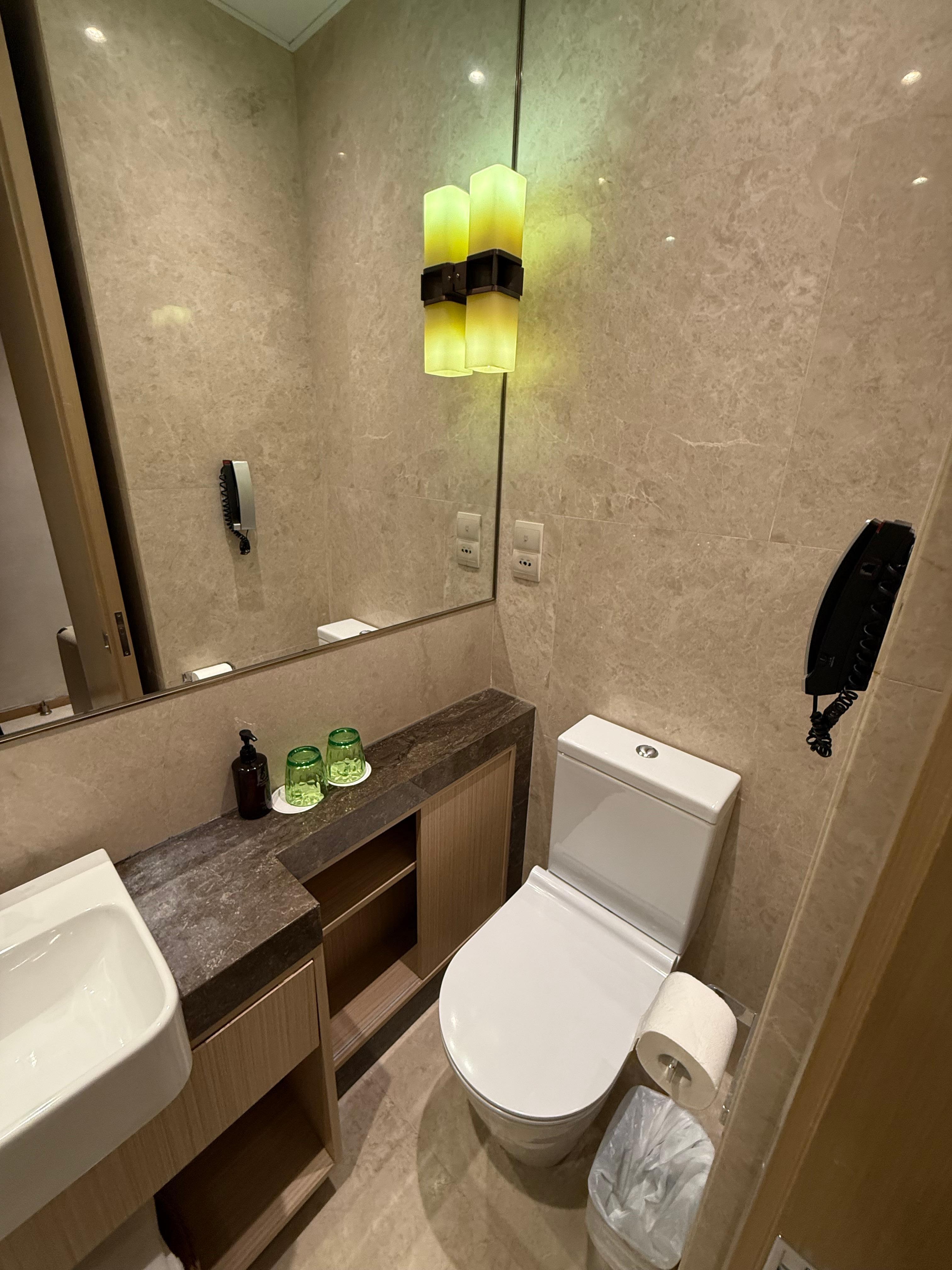 Toilet is a bit cramped