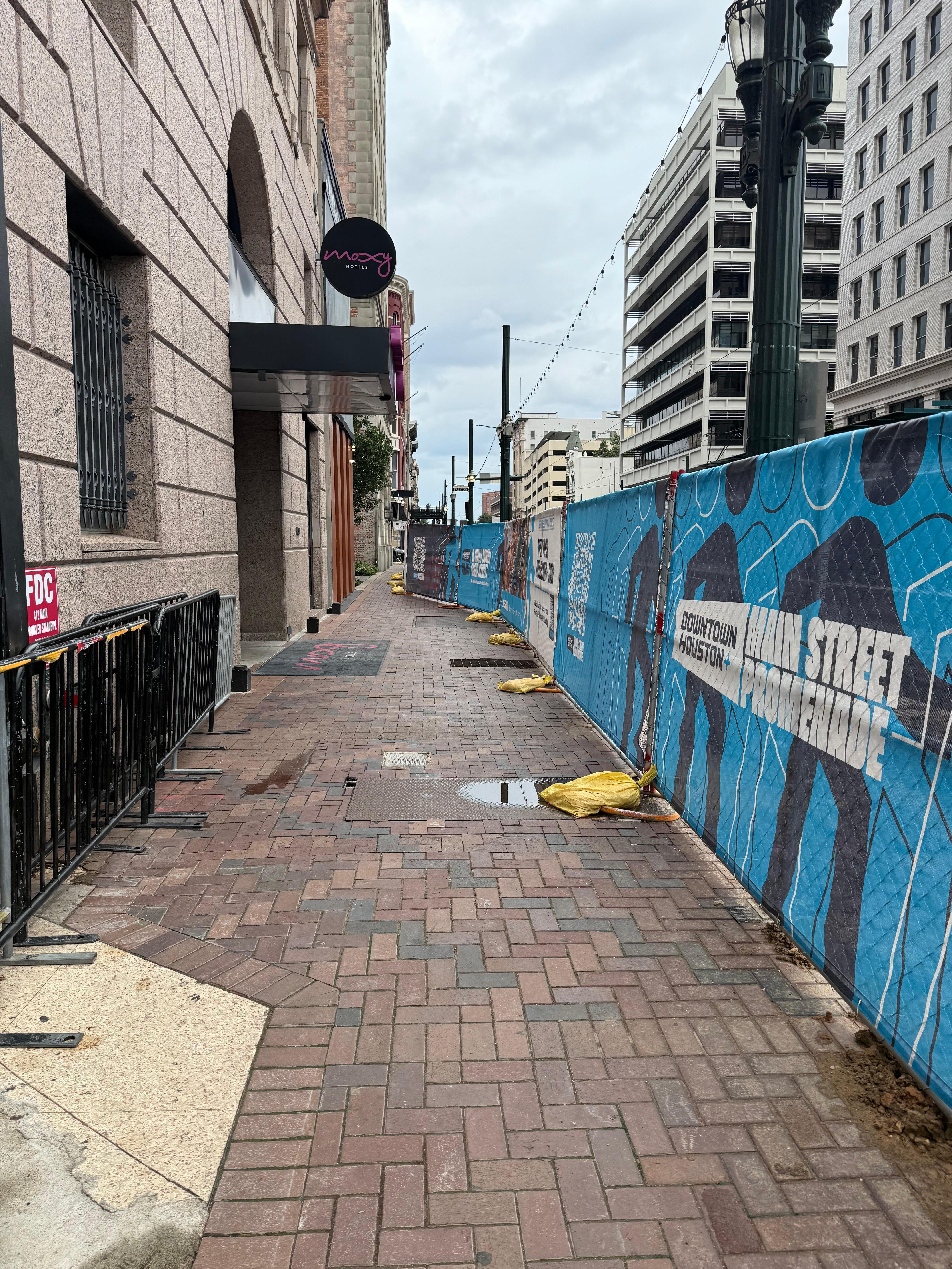 Construction in front of hotel 