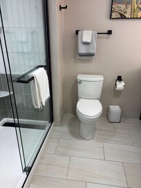 Bathroom. Very modern and clean.