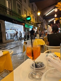 At Be Poet restaurant out on the street, can also sit inside. Lovely people watching