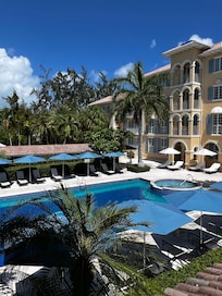 Pool view from apartment