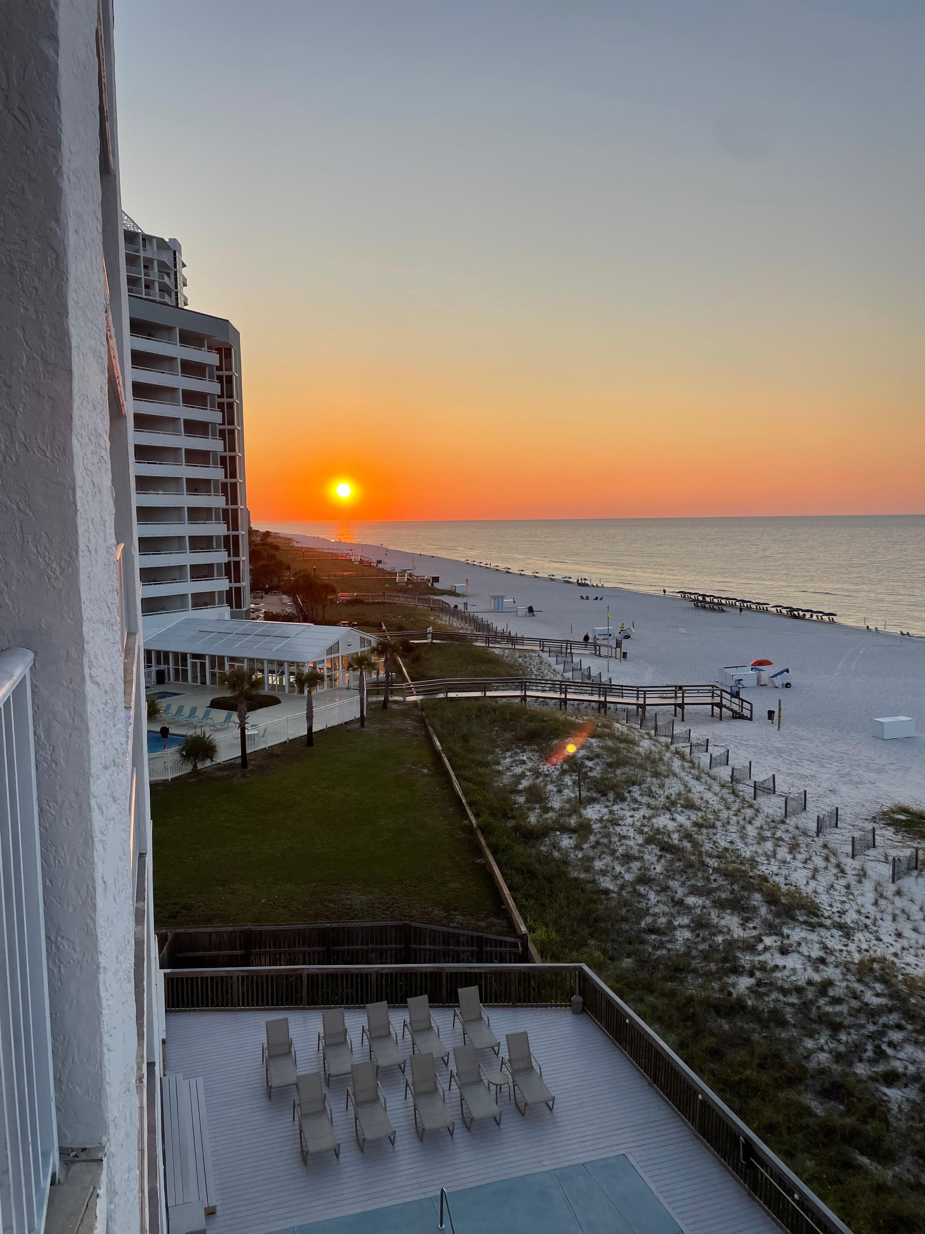 Sunrise was beautiful from the balcony