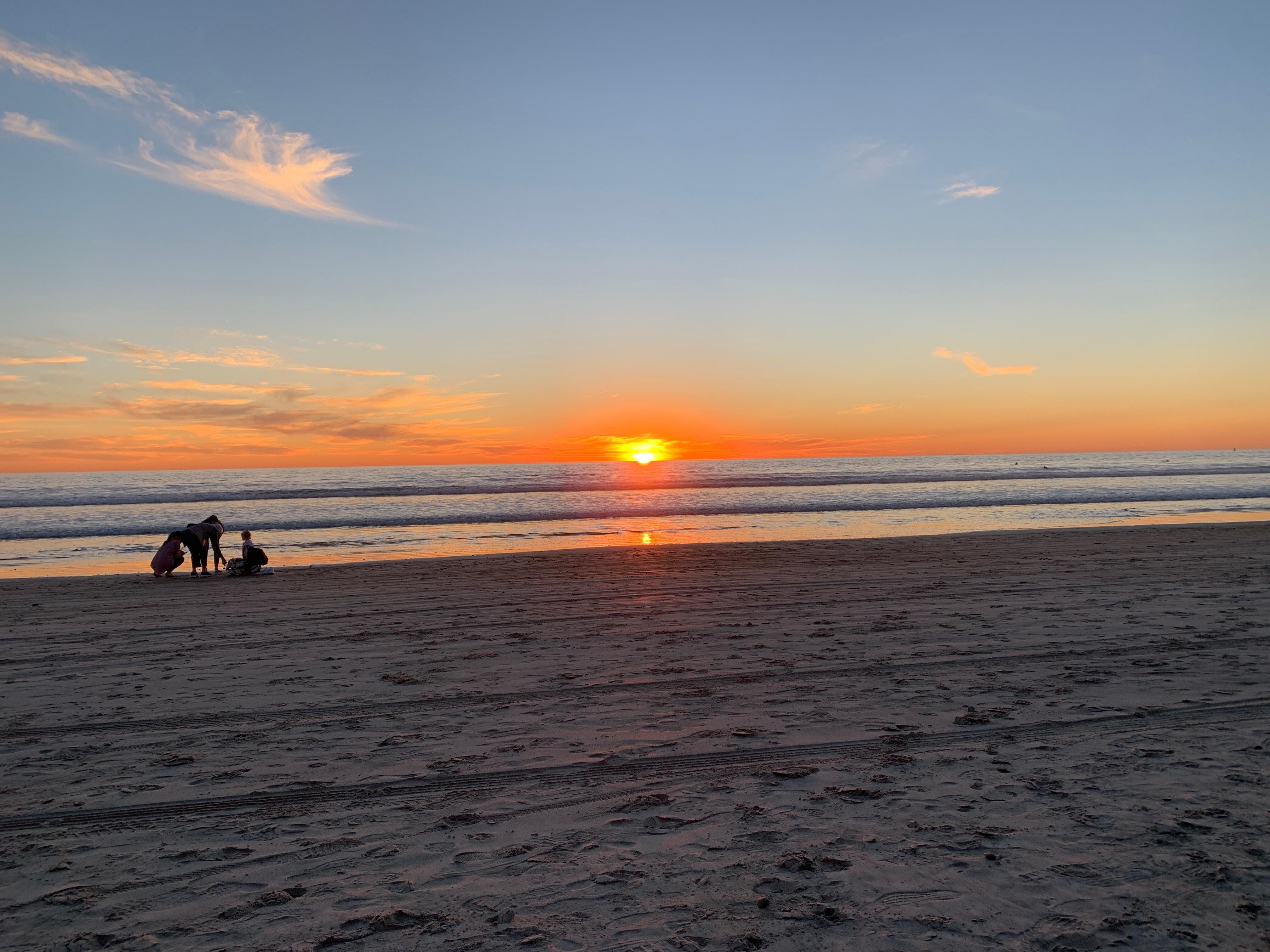 Sunset on the lovely beach 
