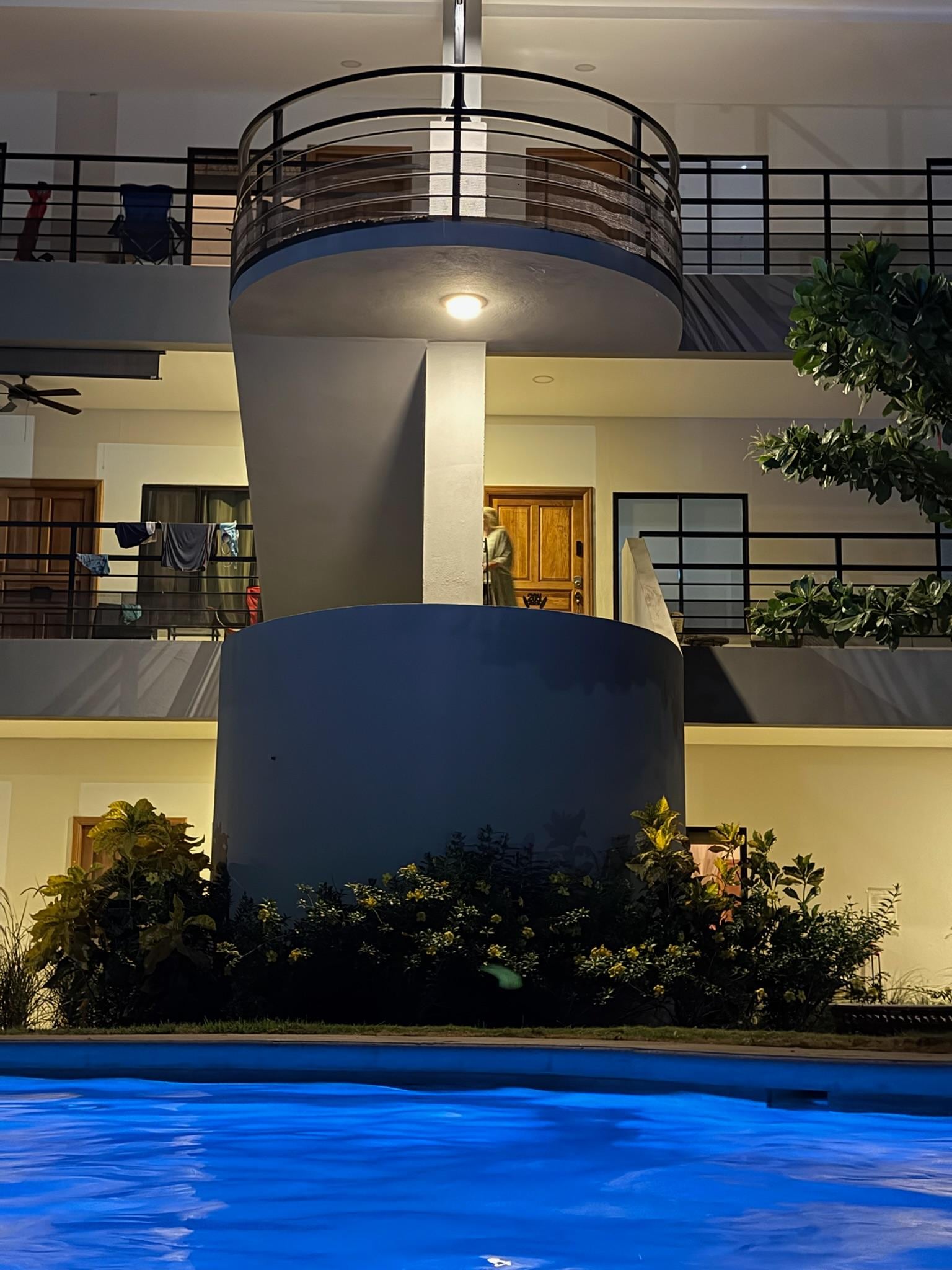 Apartment is just to the left of the stairwy