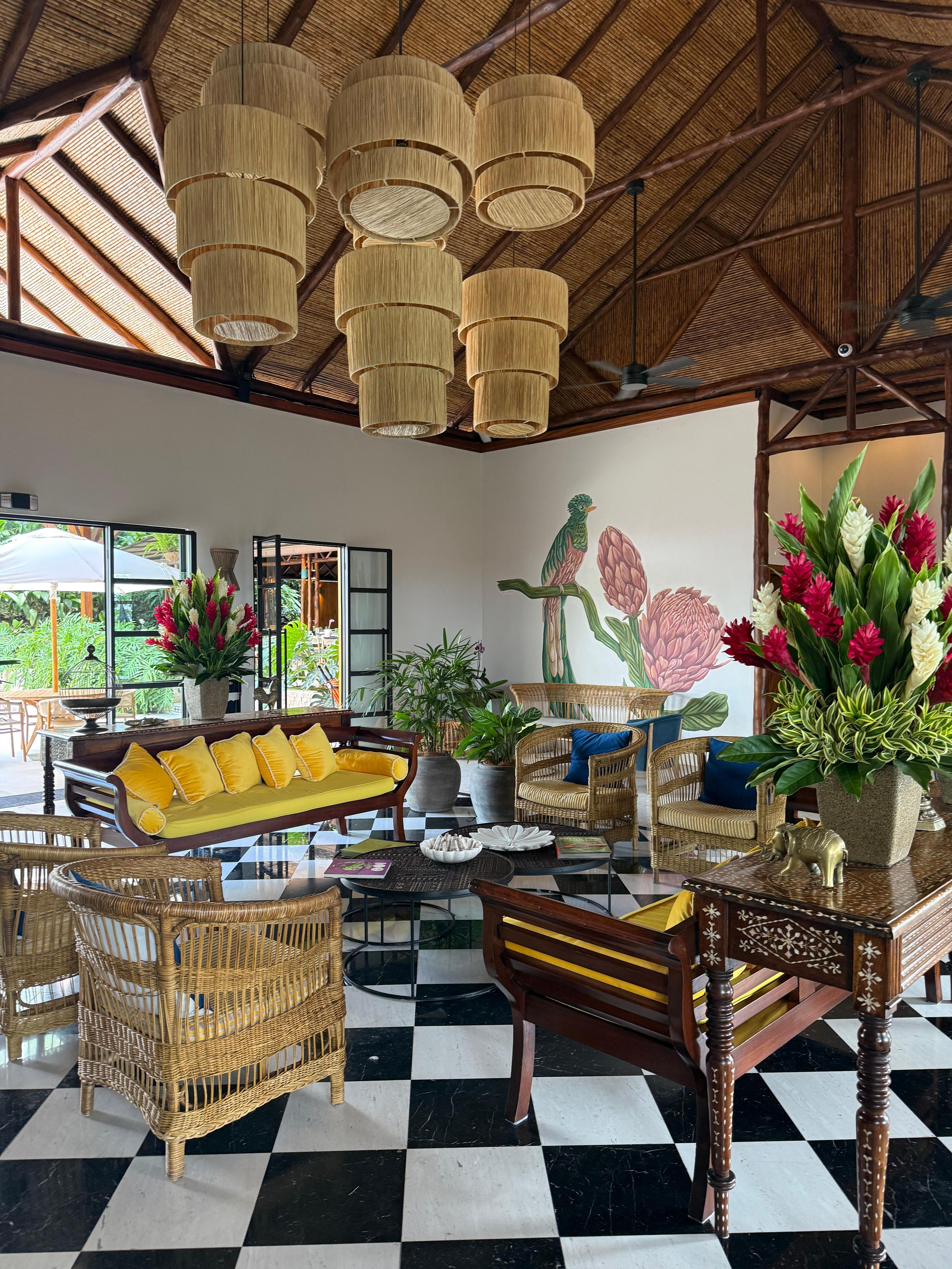 Adorable and vibrant check-in area 