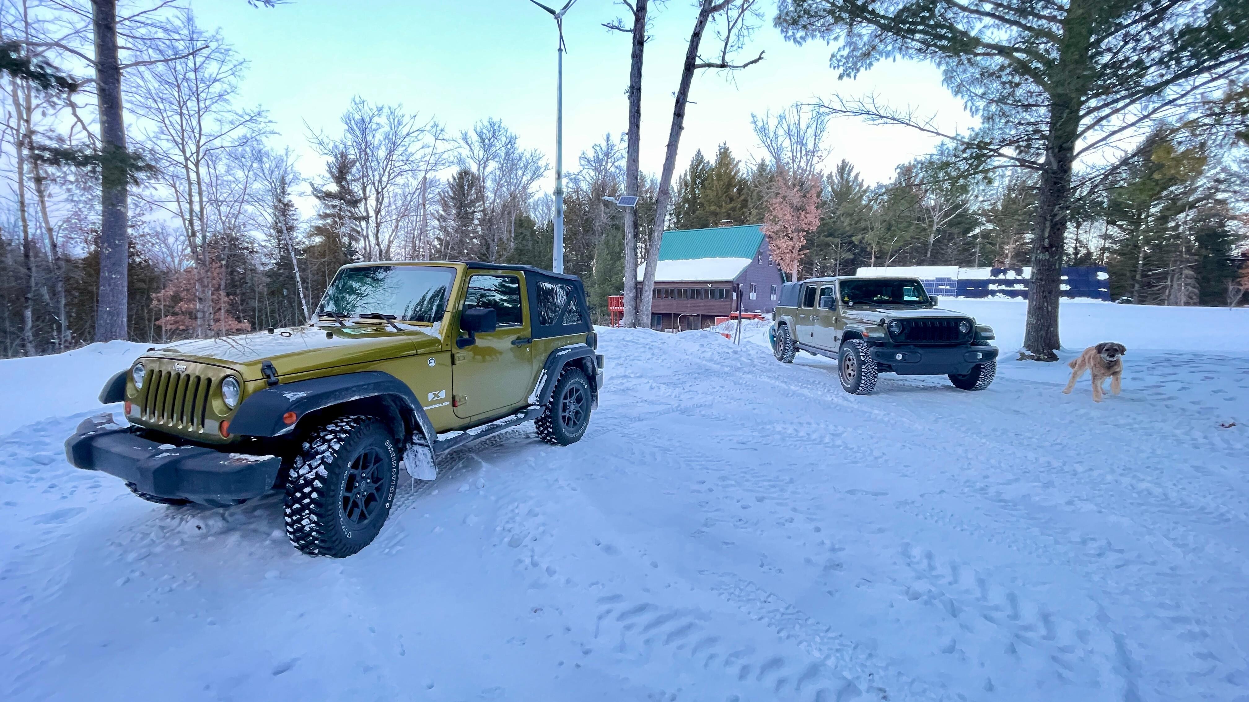 The seasonal forest road in was plowed for us!  Thank you