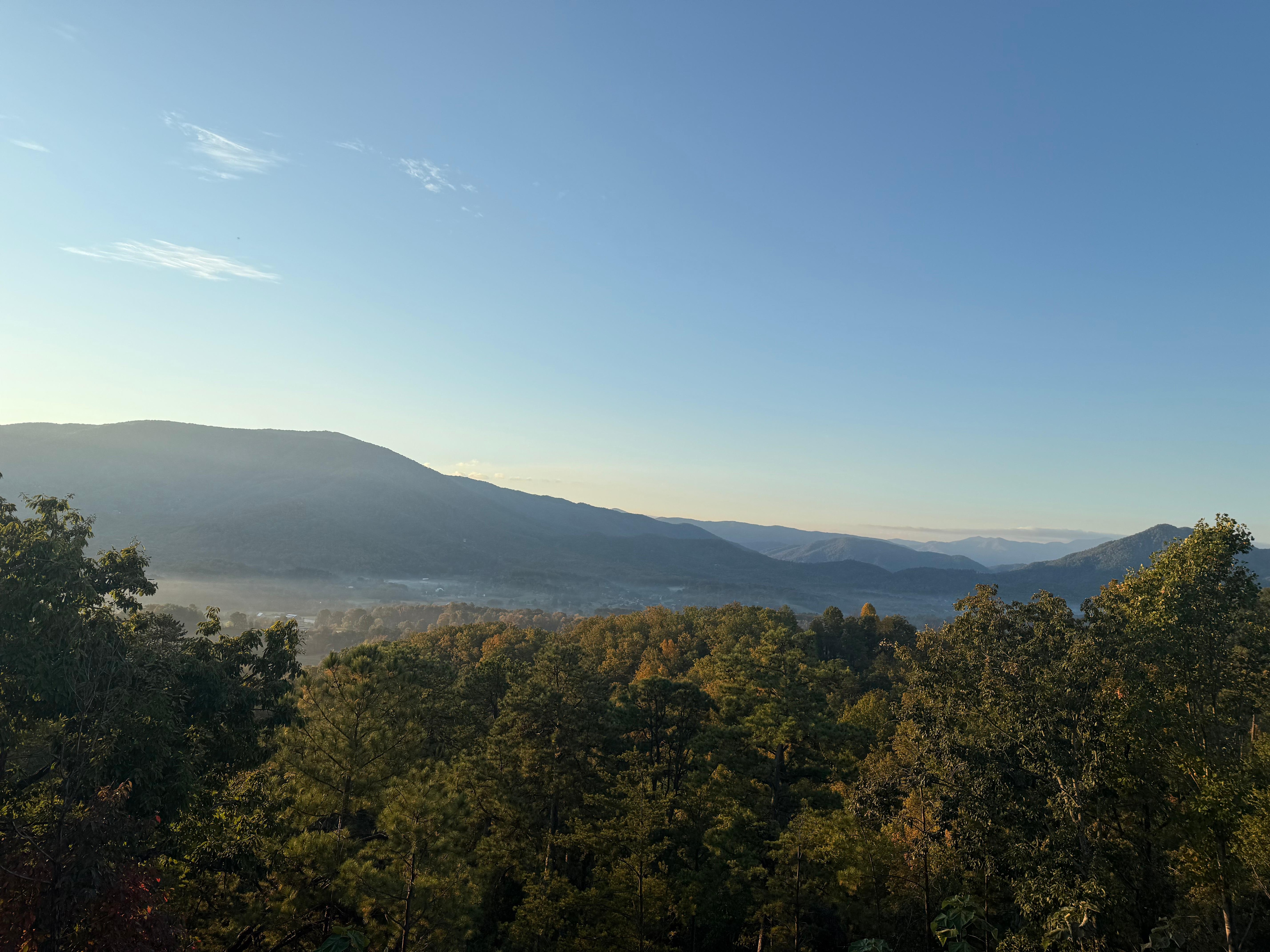 View from back deck beside hot tub. ❤️ Enjoyed my coffee each morning with this view. 