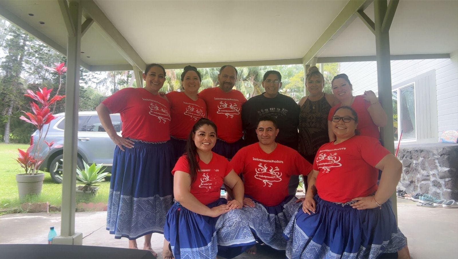ensayo previo a nuestra participacion en la inuguracion del Merrie Monarch en el Civic Center