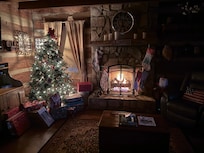 The best kind of lights, Christmas tree & the fireplace