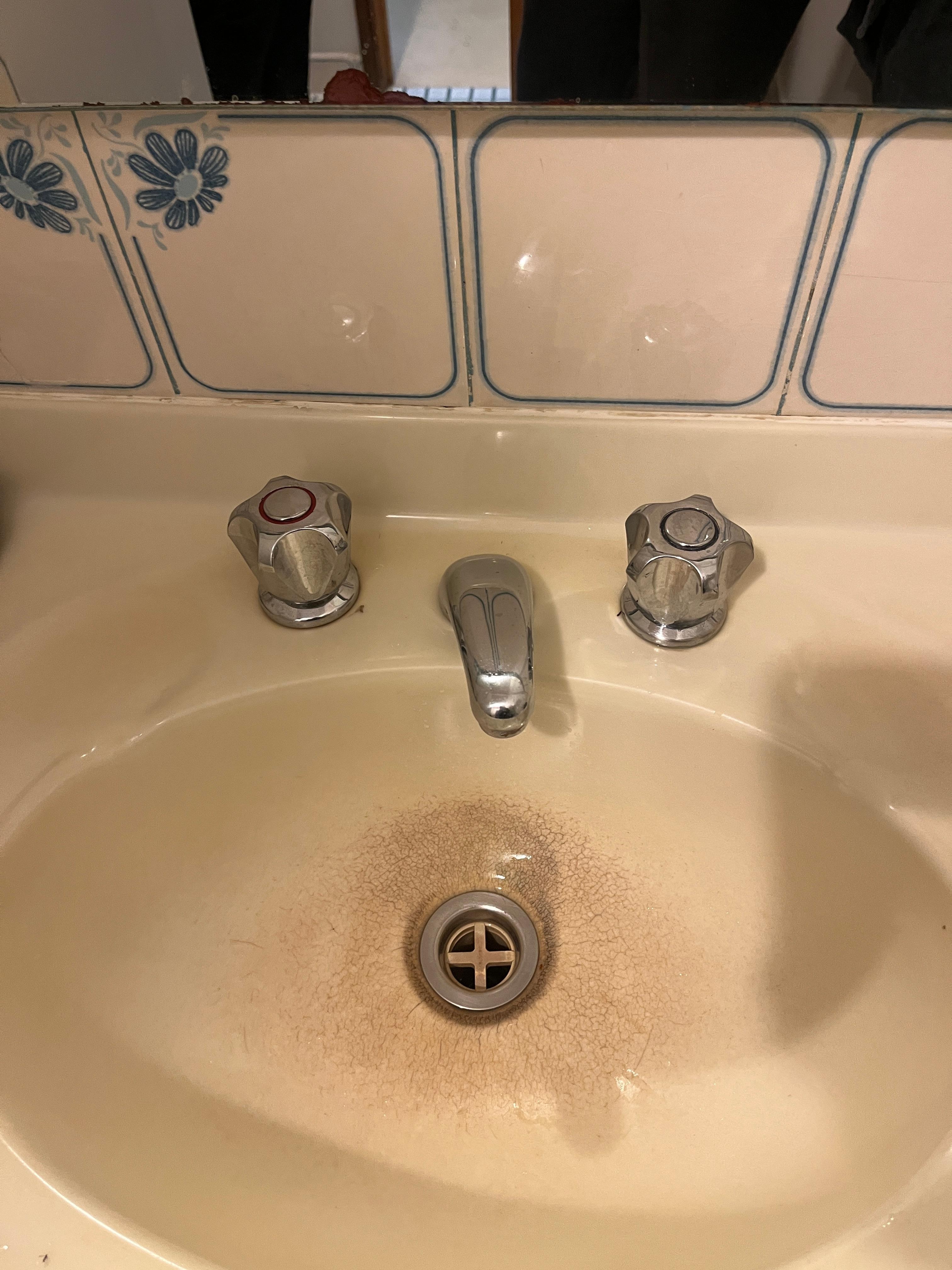 Bathroom vanity stained/dirty