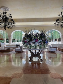 Beautiful floral arrangement in the lobby.