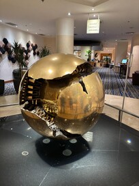 Artist Arnoldo Pomodoro- I was so surprised to see this at the hotel. One of our favorite artists.