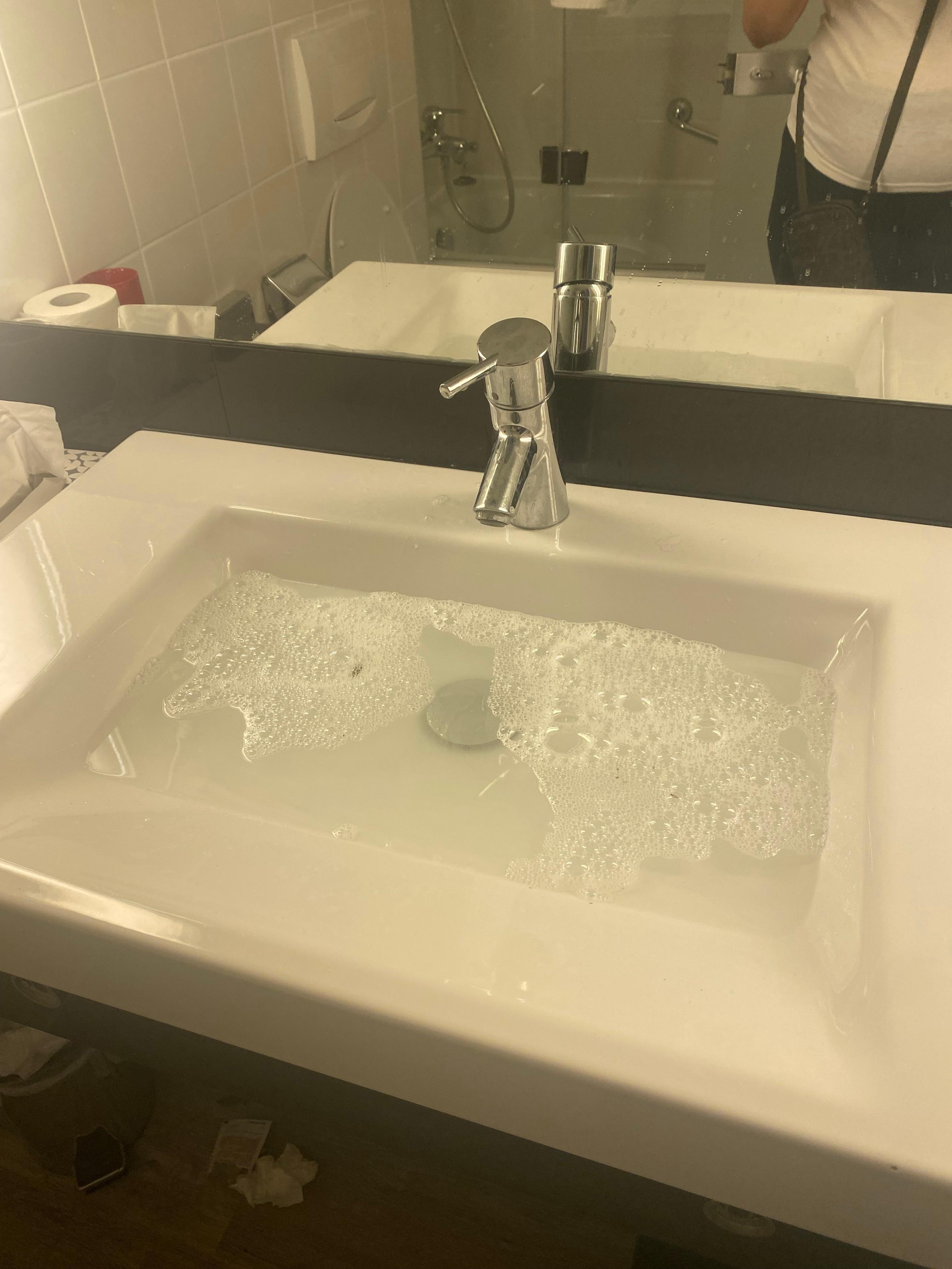 Back up sink, after washing..