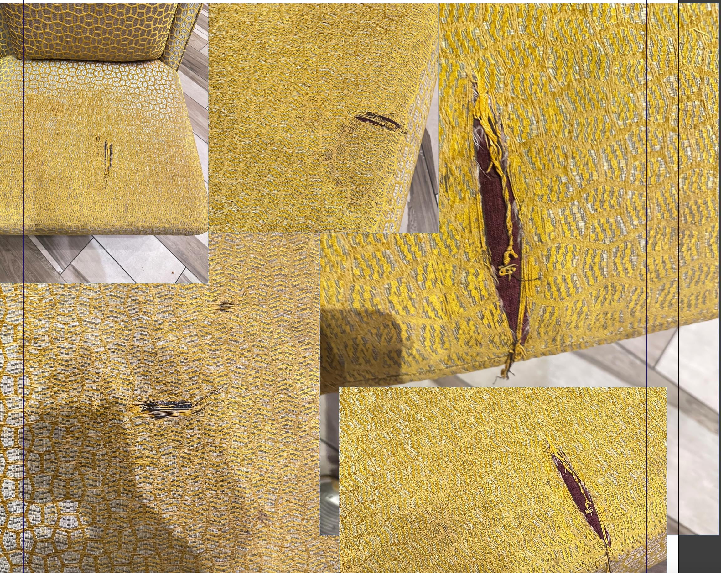 how can a hotel allow this to stay for the past year?? there is only four sitting chairs in this main  room called the library and all have large rips in them!   geez.