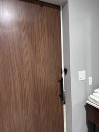 Placed a towel to give some privacy while in bathroom