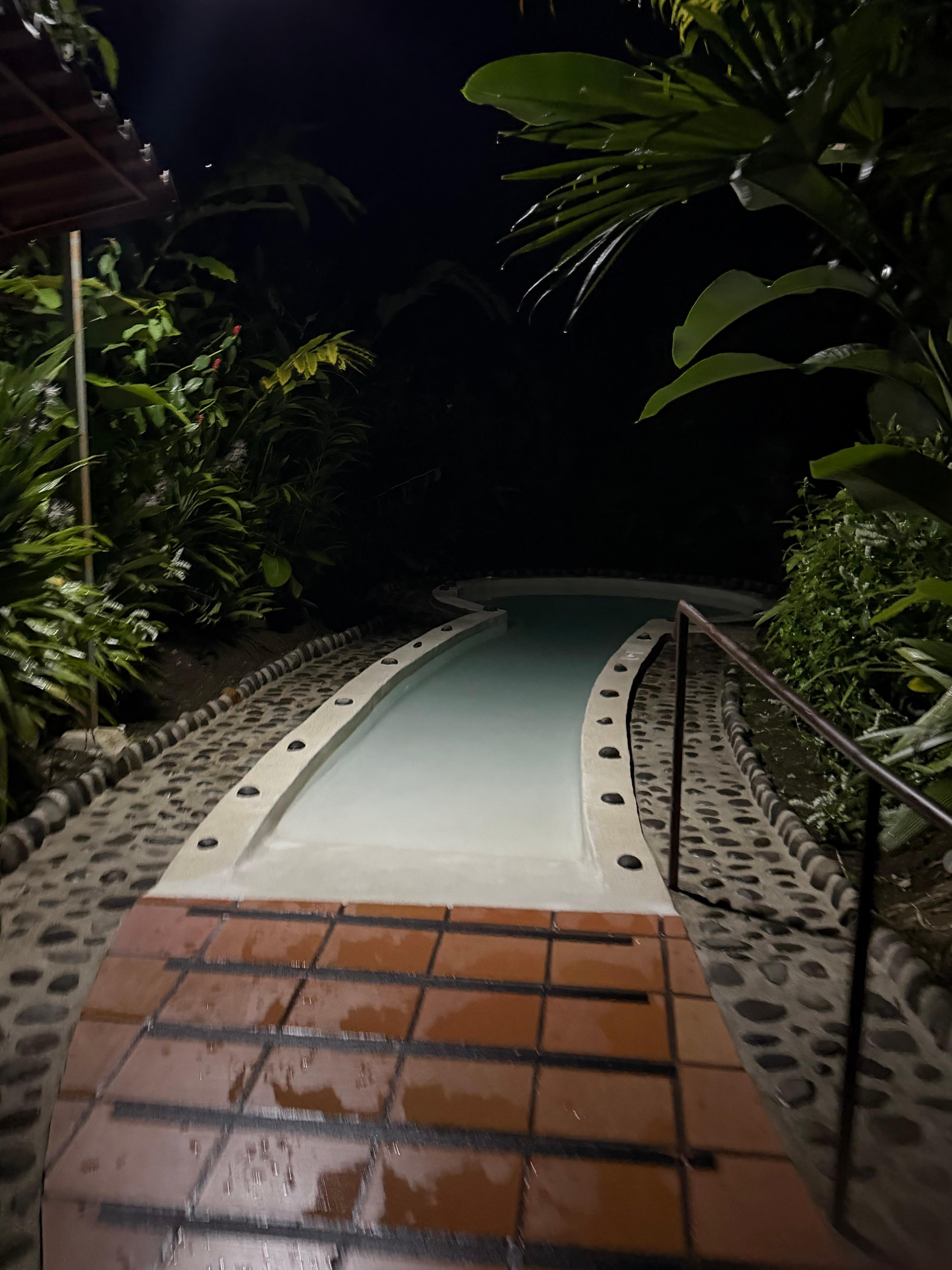 Wade-in warm tub/pool. We loved hopping from warm to warmer to warmest :)
