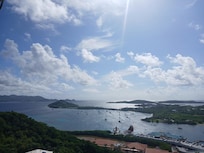 Beautiful shot of mid day. They were throwing a parade down in Red Hook that day. This is in October.