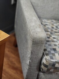 The chair they provided looked worn and dirty.