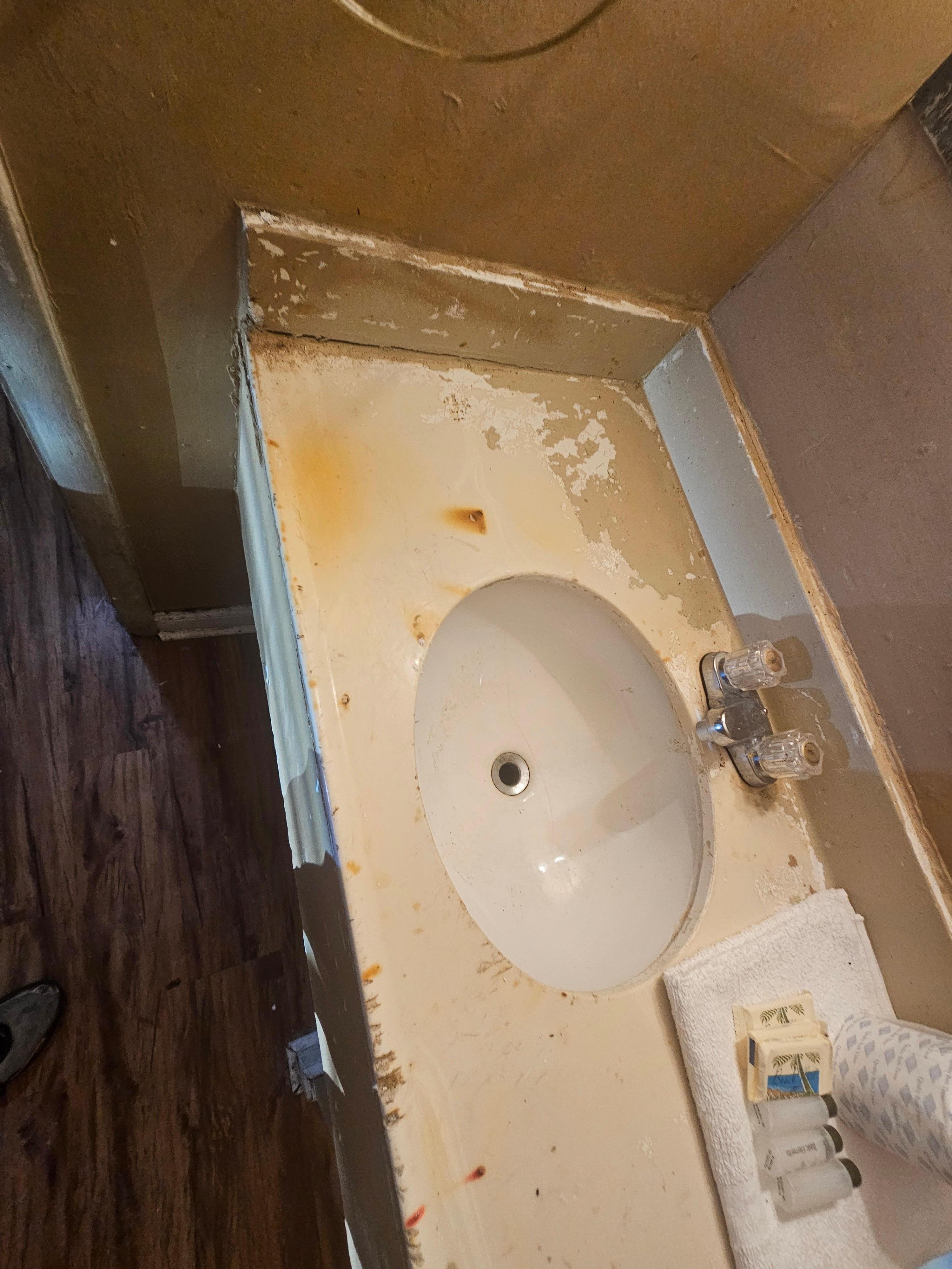 Rusted and dirty counter