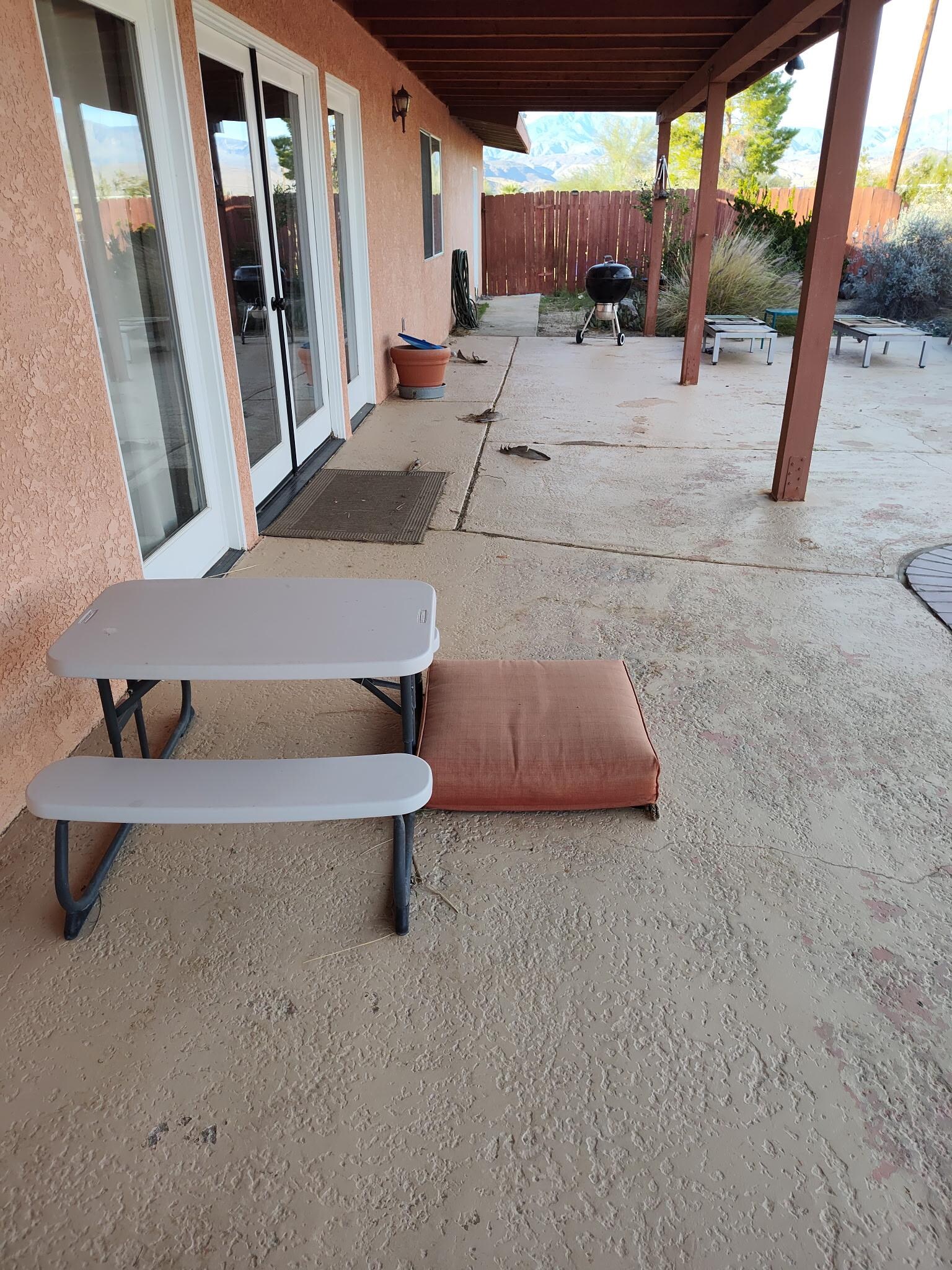 Back patio upon arrival