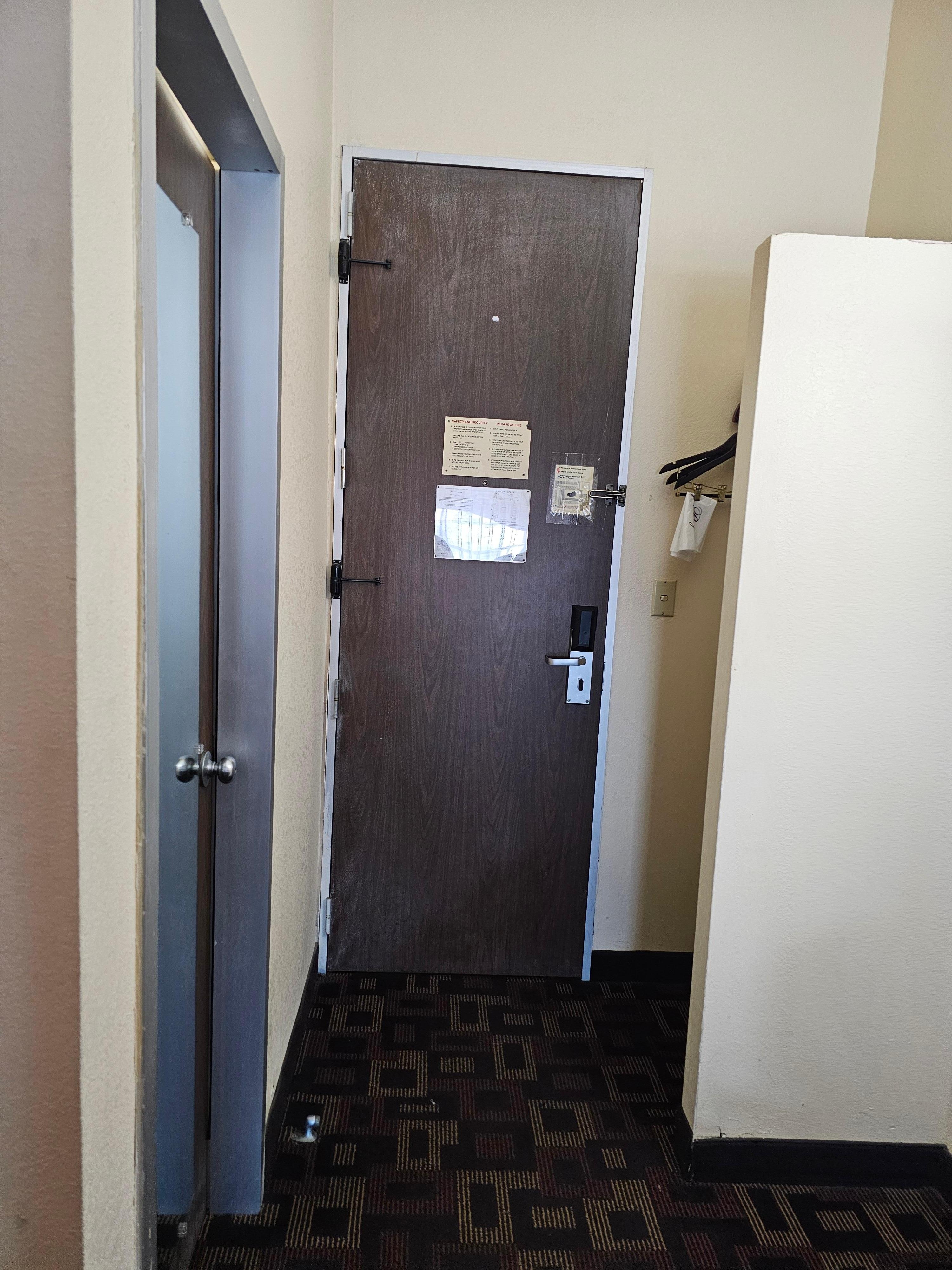 Entry with open closet