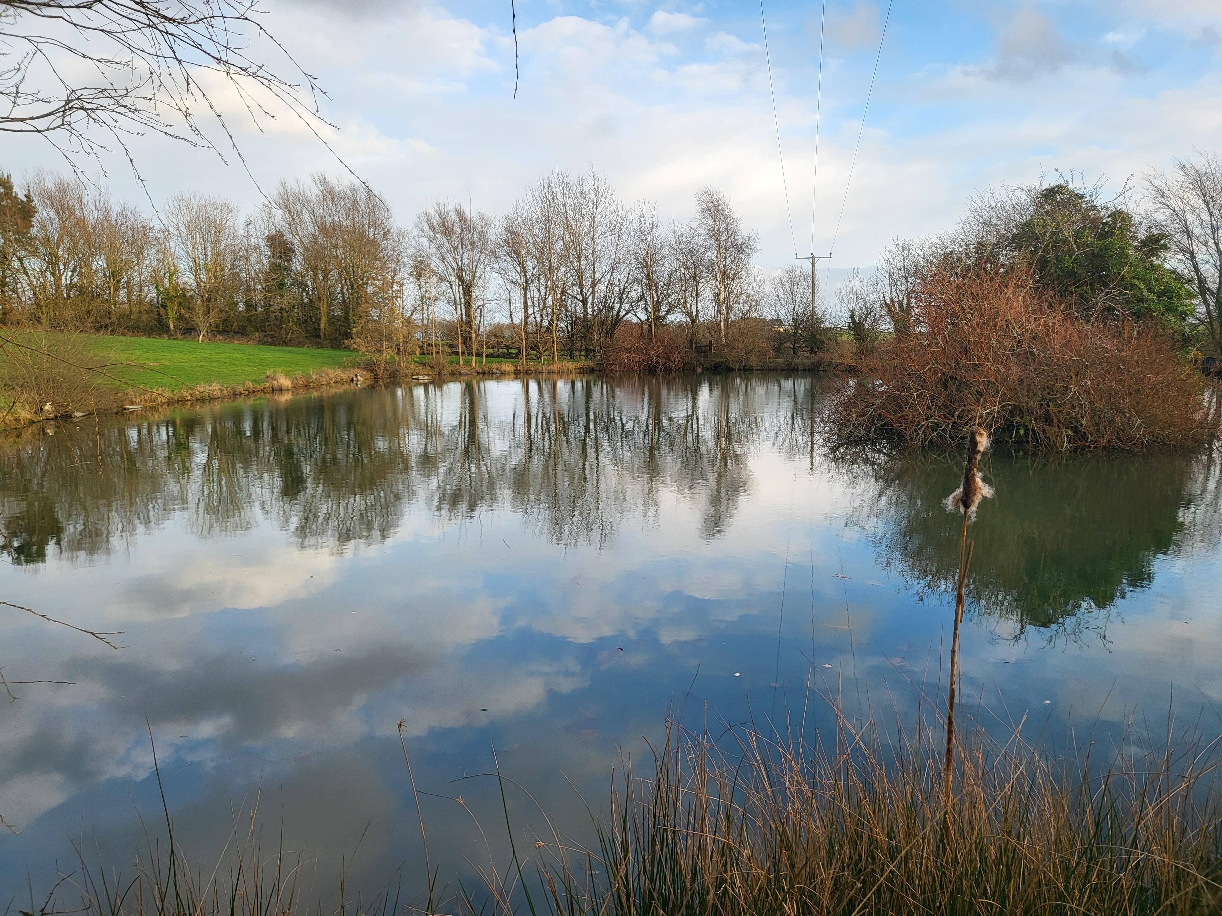The private lake in the grounds where residents can fish.