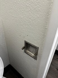 Poop stains in the walls, we decided to clean it.