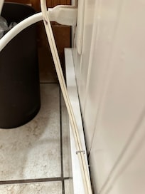 Stapled extension cords to bidet.