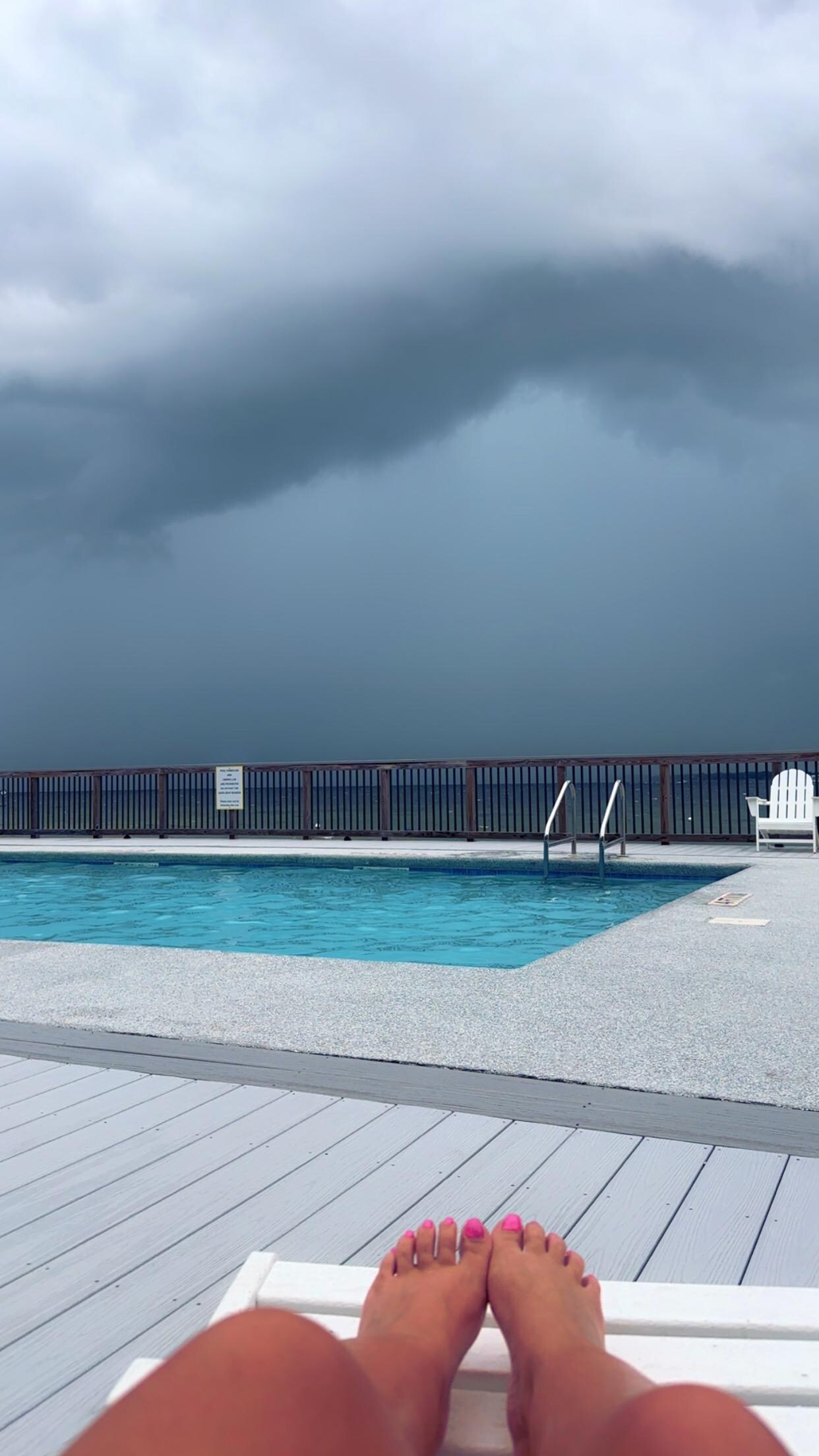 Pool was perfect with chairs and umbrellas 