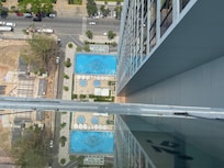 The outside swimming pool, as seen from floor 35