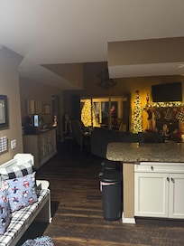 Christmas lights on point