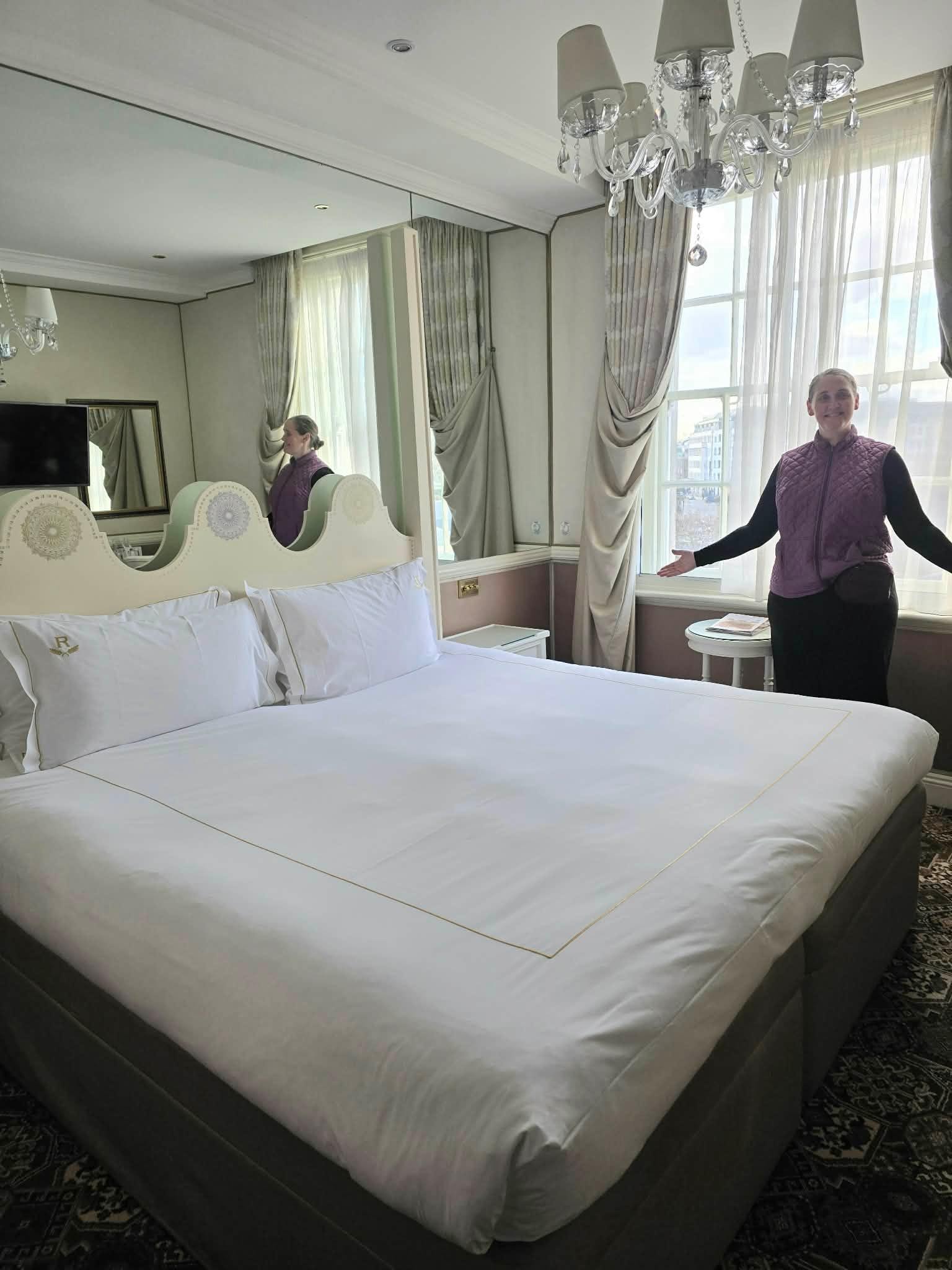 Our room. King bed wth Mews View