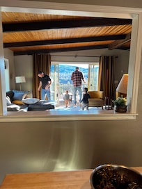 View of livingroom from the kitchen