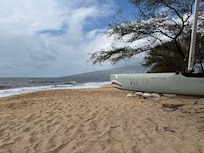 A walk along the long empty beautiful beach