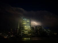 View of lighting storm from our room
