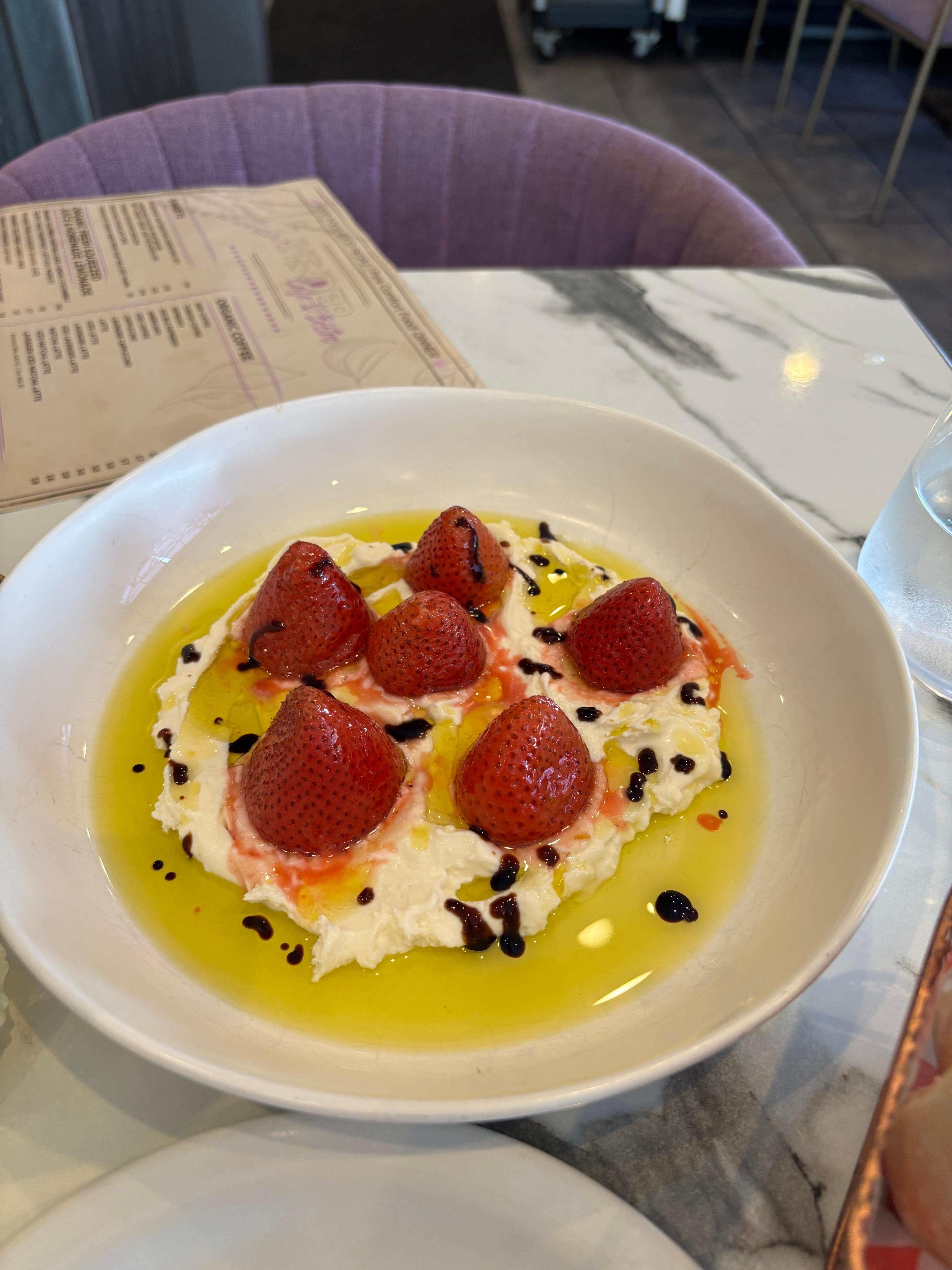 Roasted strawberries with creamy feta
Lavender Cafe and Bistro