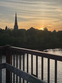 Walkable bridge sunset