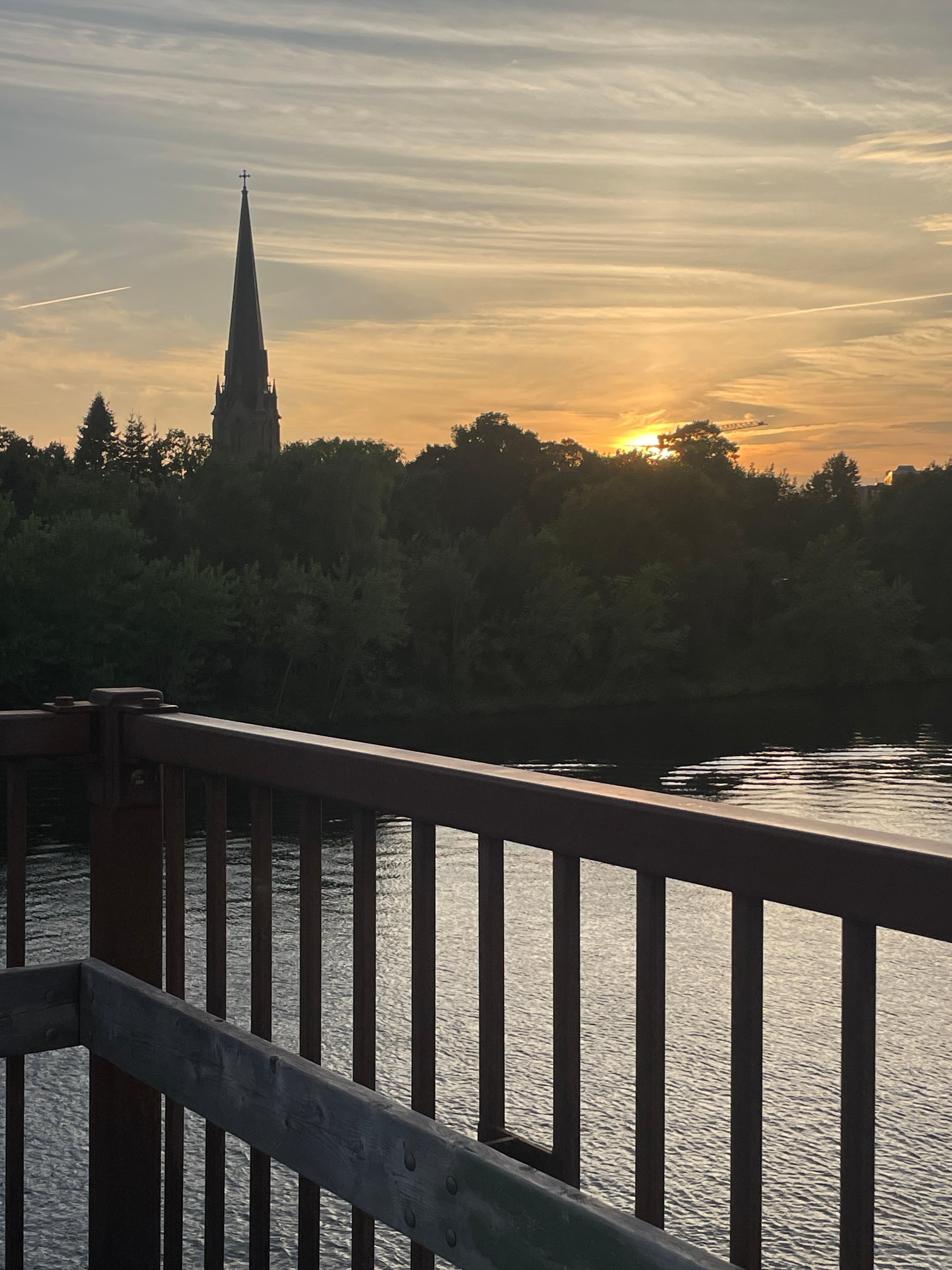 Walkable bridge sunset