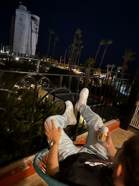 Relaxing on our balcony