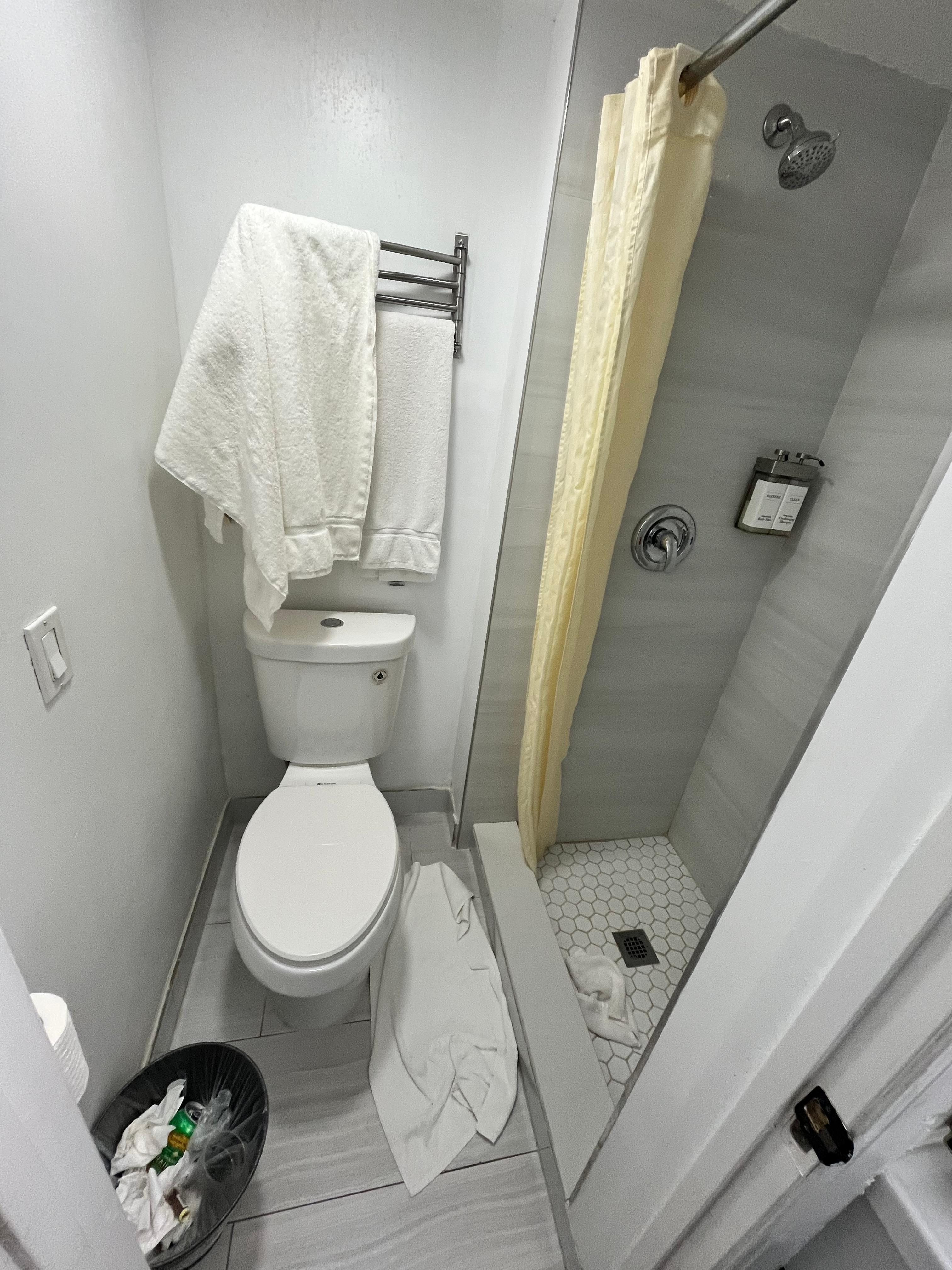 tiny bathroom and shower was particularly tiny