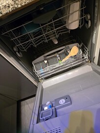 Dirty dishes, (we didnt cook as we were at a music festival and ordered Uber eats for breakfast).