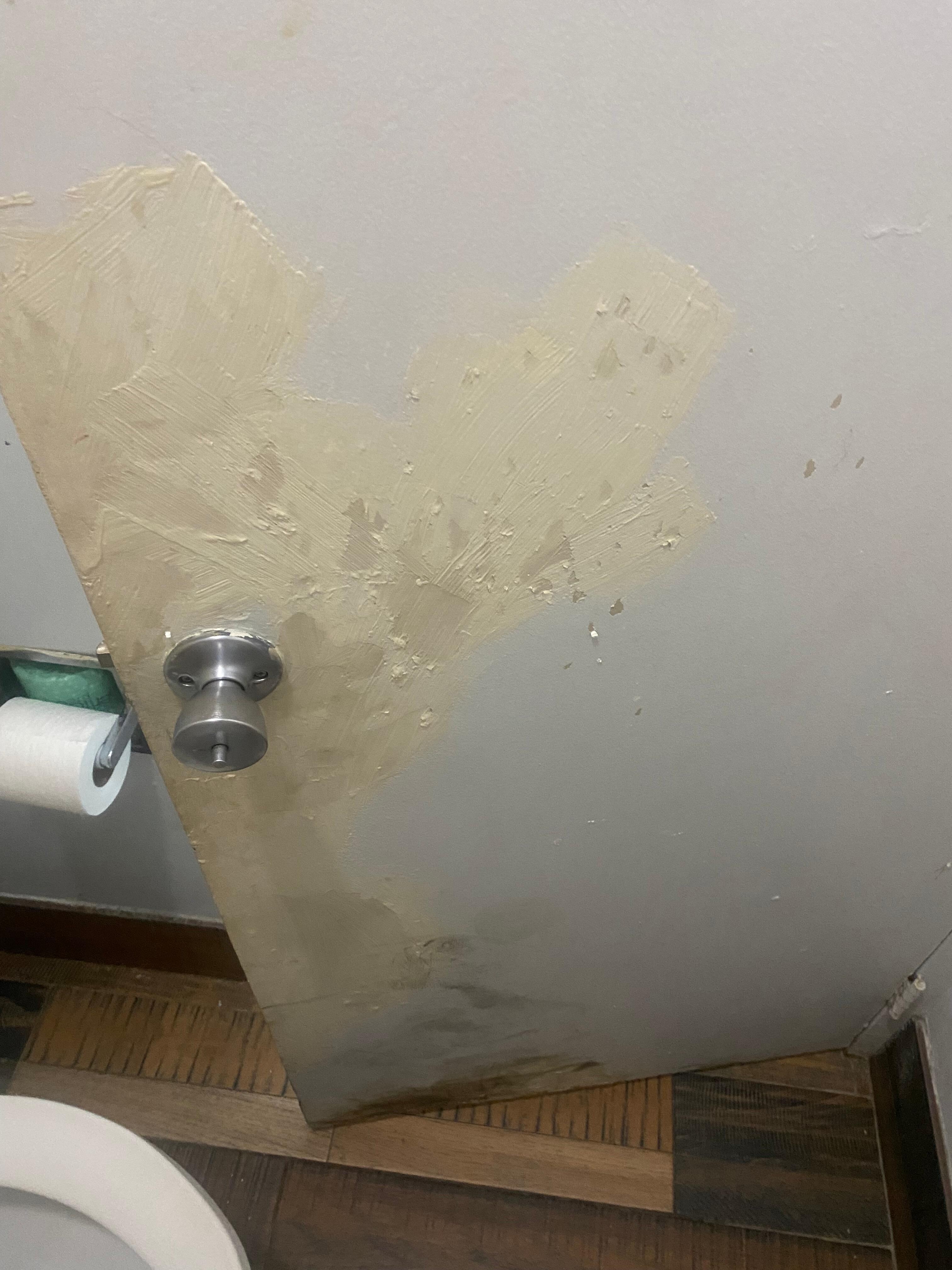 Door held together by caulking