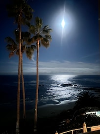 Beautiful shot of the moon shining off the ocean