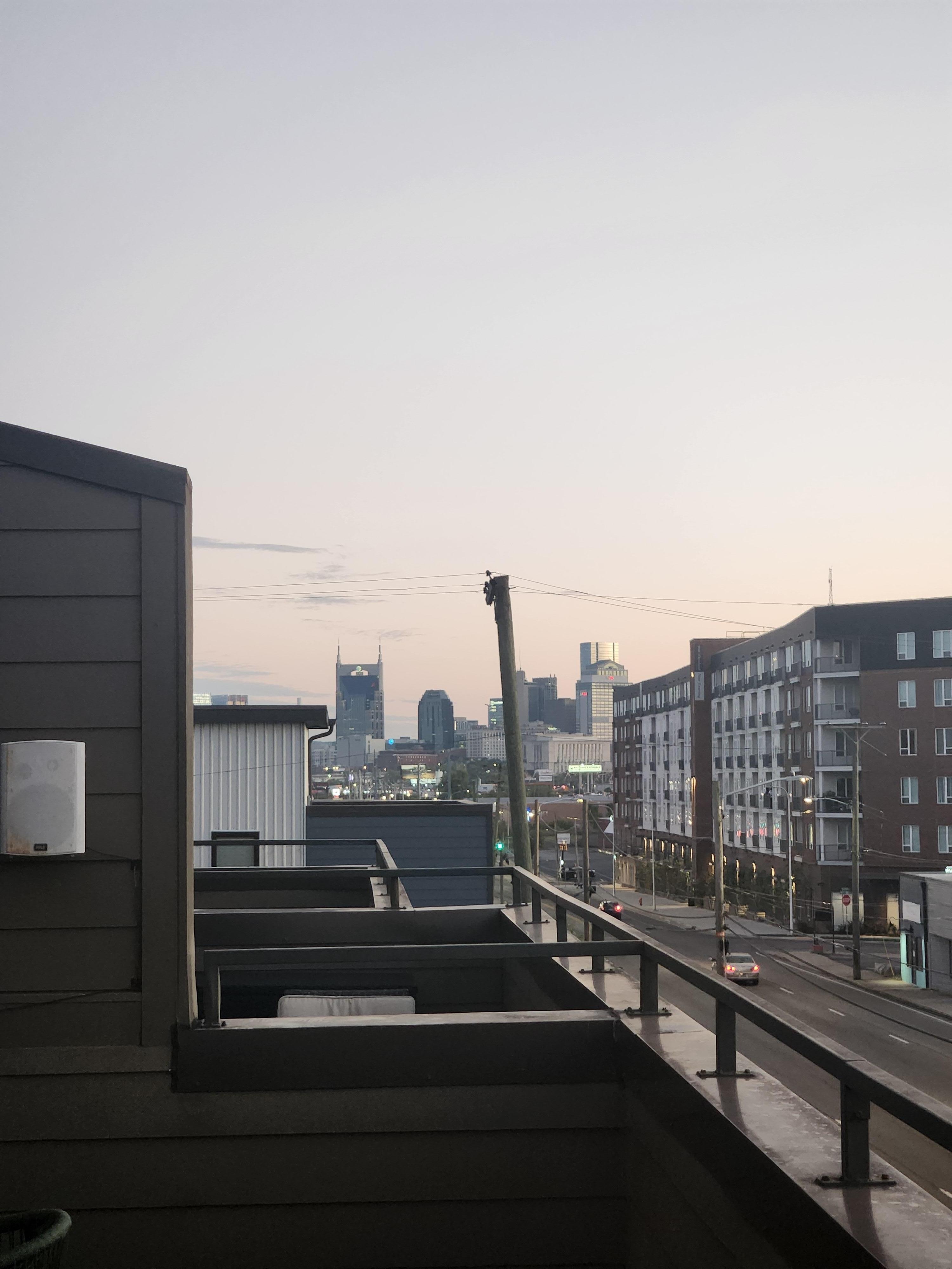 View of Downtown. Much of the view to the right is obstructed by the new apartment building.