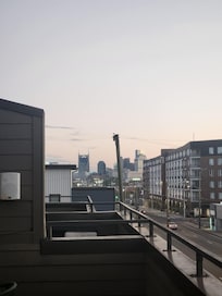 View of Downtown. Much of the view to the right is obstructed by the new apartment building.