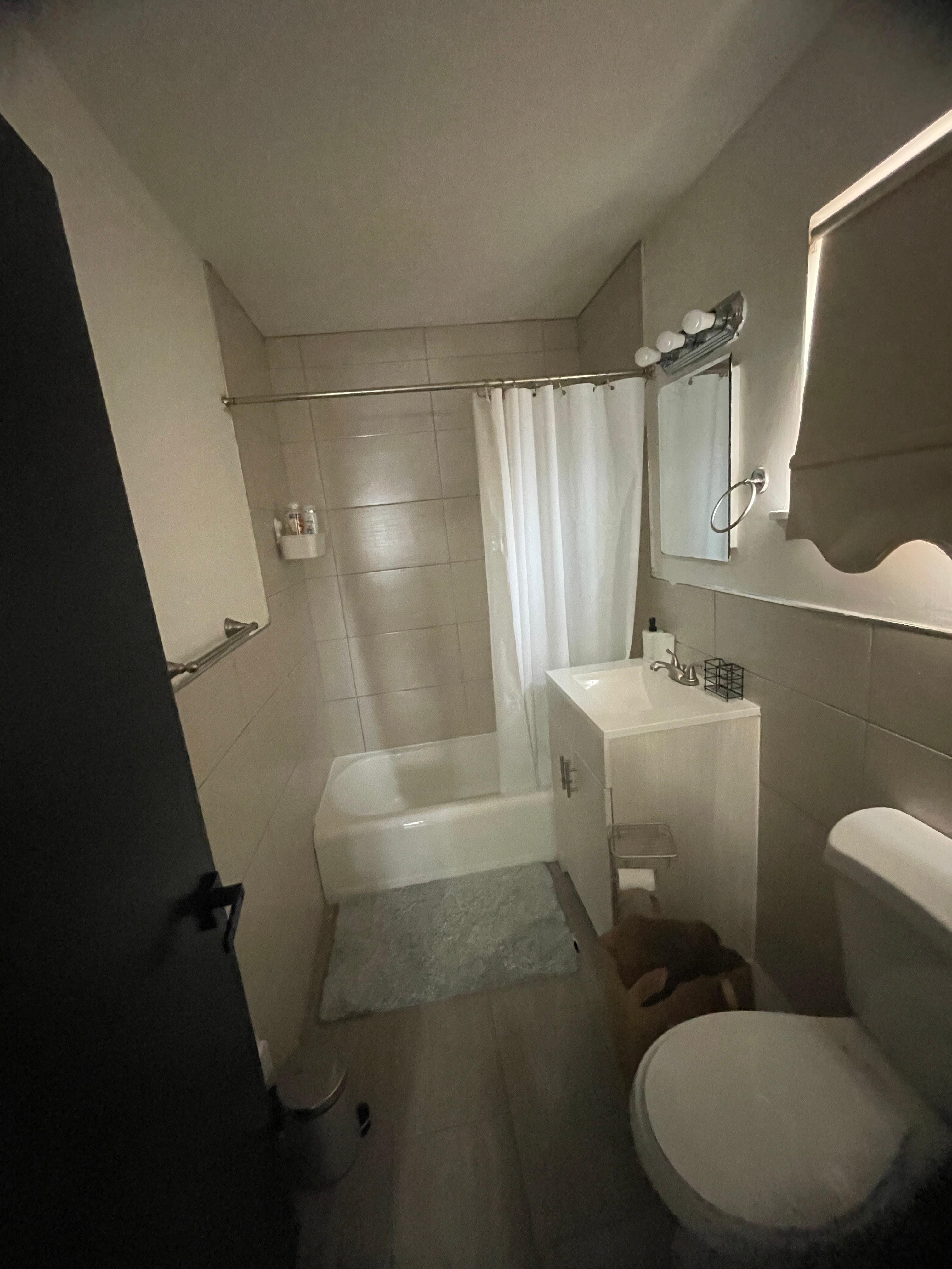 The 1st toilet with shower upstairs 