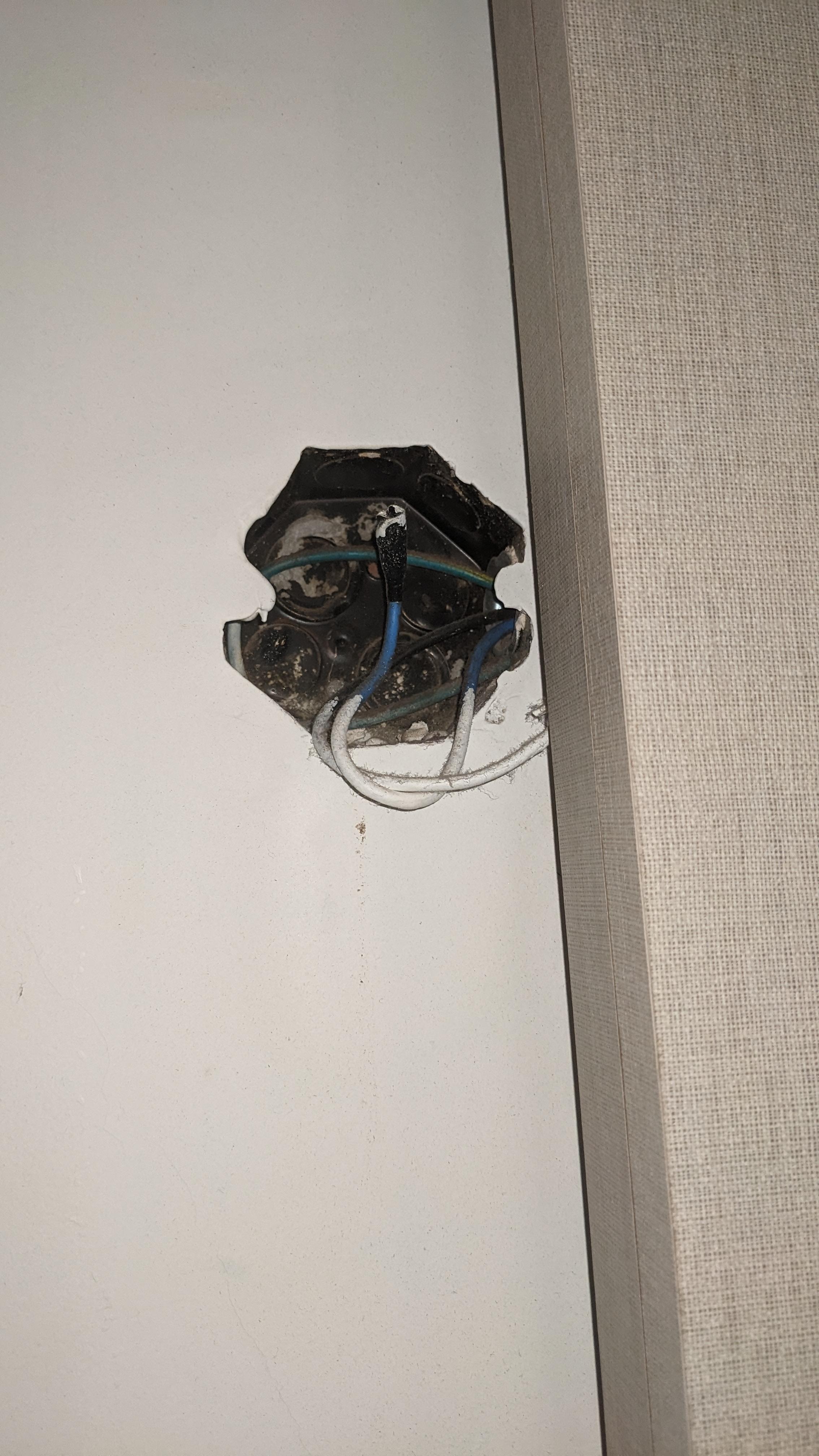 Open wiring in the walls