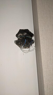 Open wiring in the walls