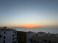 Viewing the sunrise from the terrace