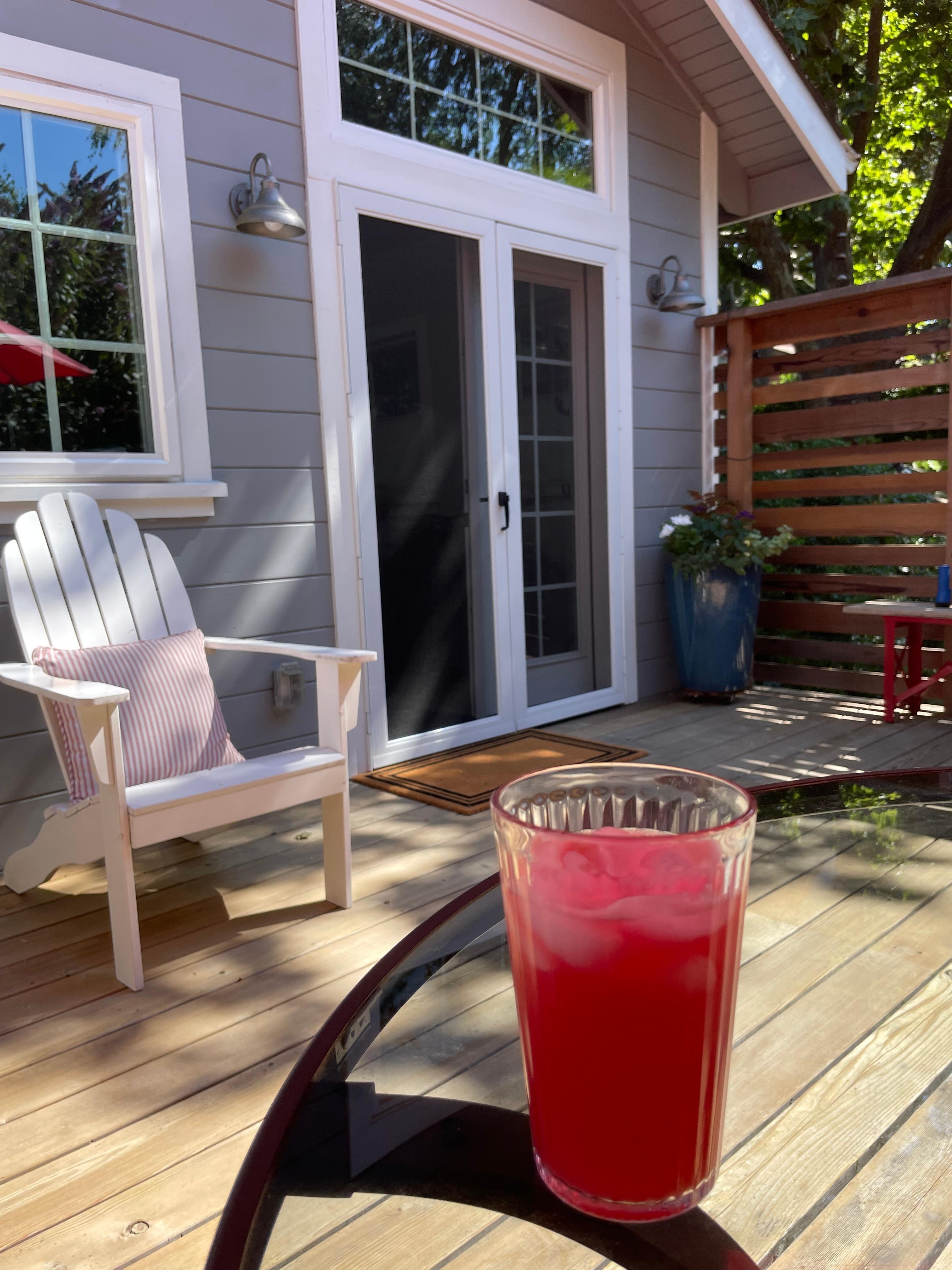 Relax on the private patio. 